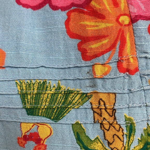 Rare MOE Vintage 60s/70s Blue Hawaiian Print Mod Mini Dress - Picture 9 of 9